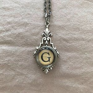 Vintage Typewriter 'G' Key Necklace 24"